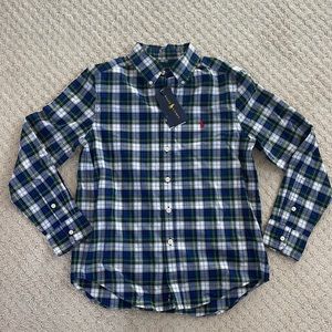 NWT, Ralph Lauren boys button down shirt. Size M (10-12)